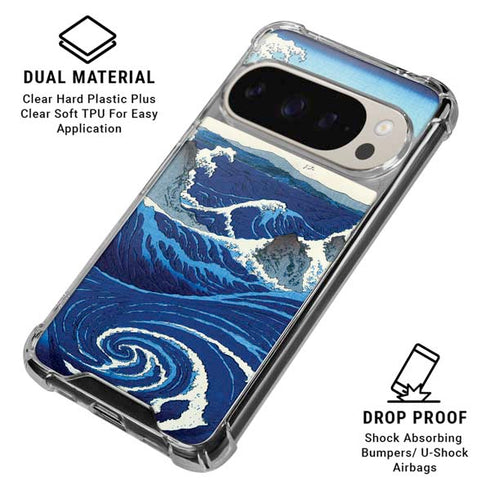 View of the Naruto whirlpools at Awa by Hiroshige Pixel 9/9 Pro Clear Case